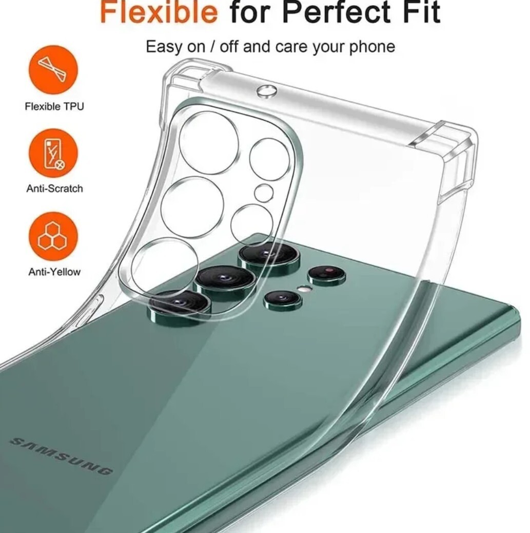 ガラスフィルムセット Galaxy S25 Ultra ウルトラ SC-52F SCG32 ギャラクシー クリア ケース カバー TPU ガラス 保護フィルム 指紋認証対応_画像3