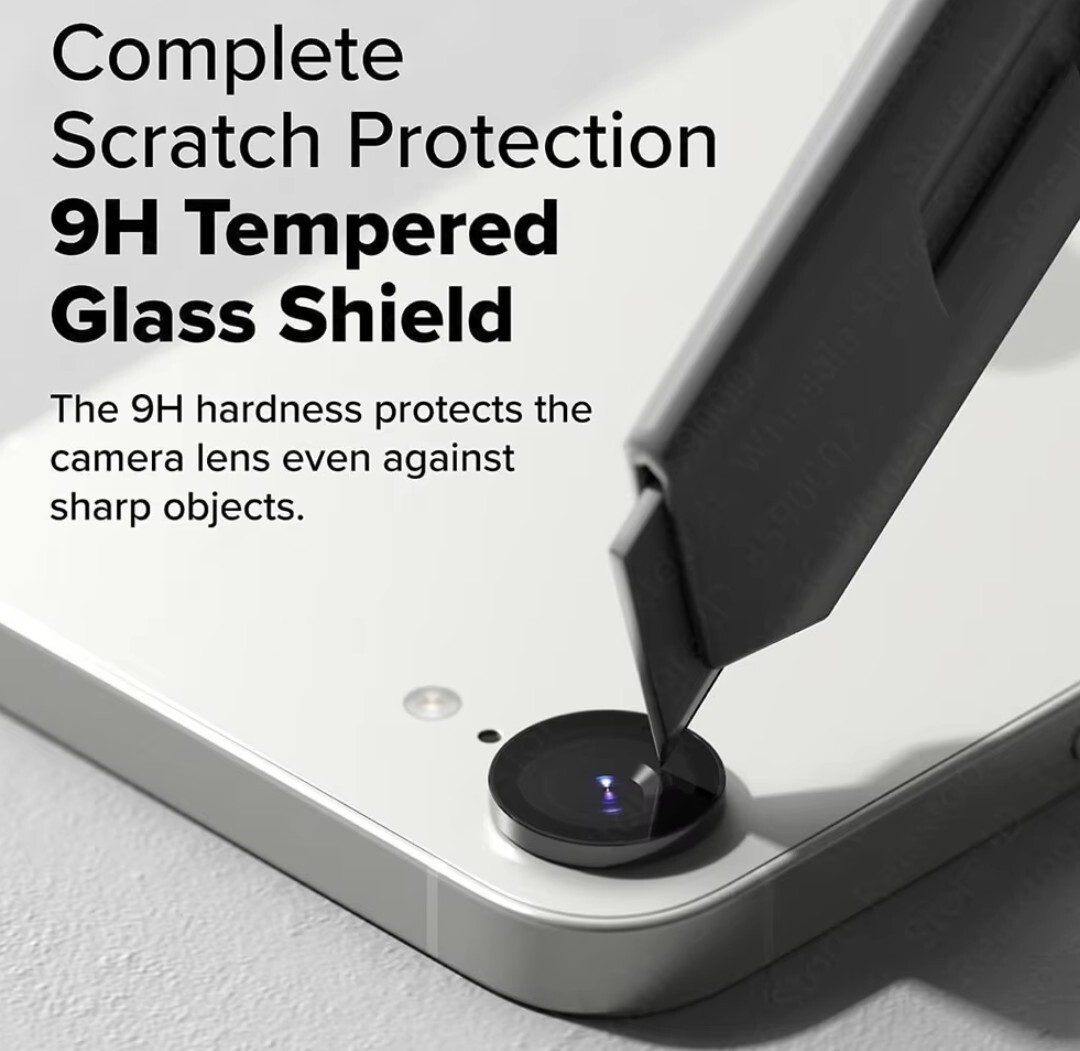 iPhone16e カメラカバー カメラフィルム レンズ 保護フィルム 薄型 強化ガラス 耐衝撃 独立型 メタルリング ブラック iphone 16e カバー_画像5