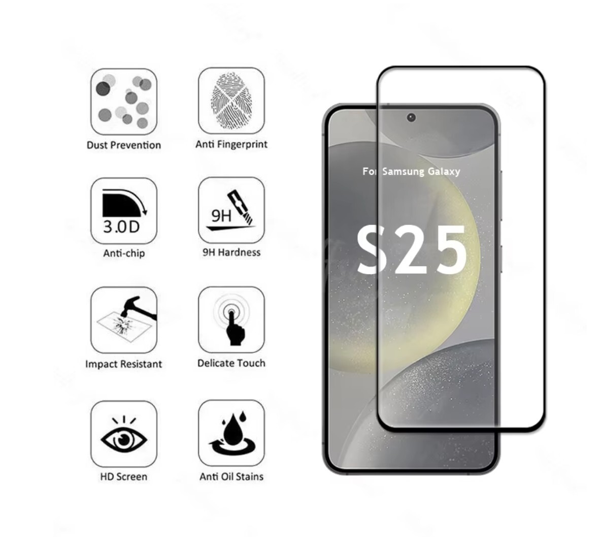 ガラスフィルムセット Galaxy S25 5G SC-51F SCG31 ギャラクシー s25 クリア ケース カバー TPU ソフト ガラス 保護フィルム 指紋認証対応_画像7