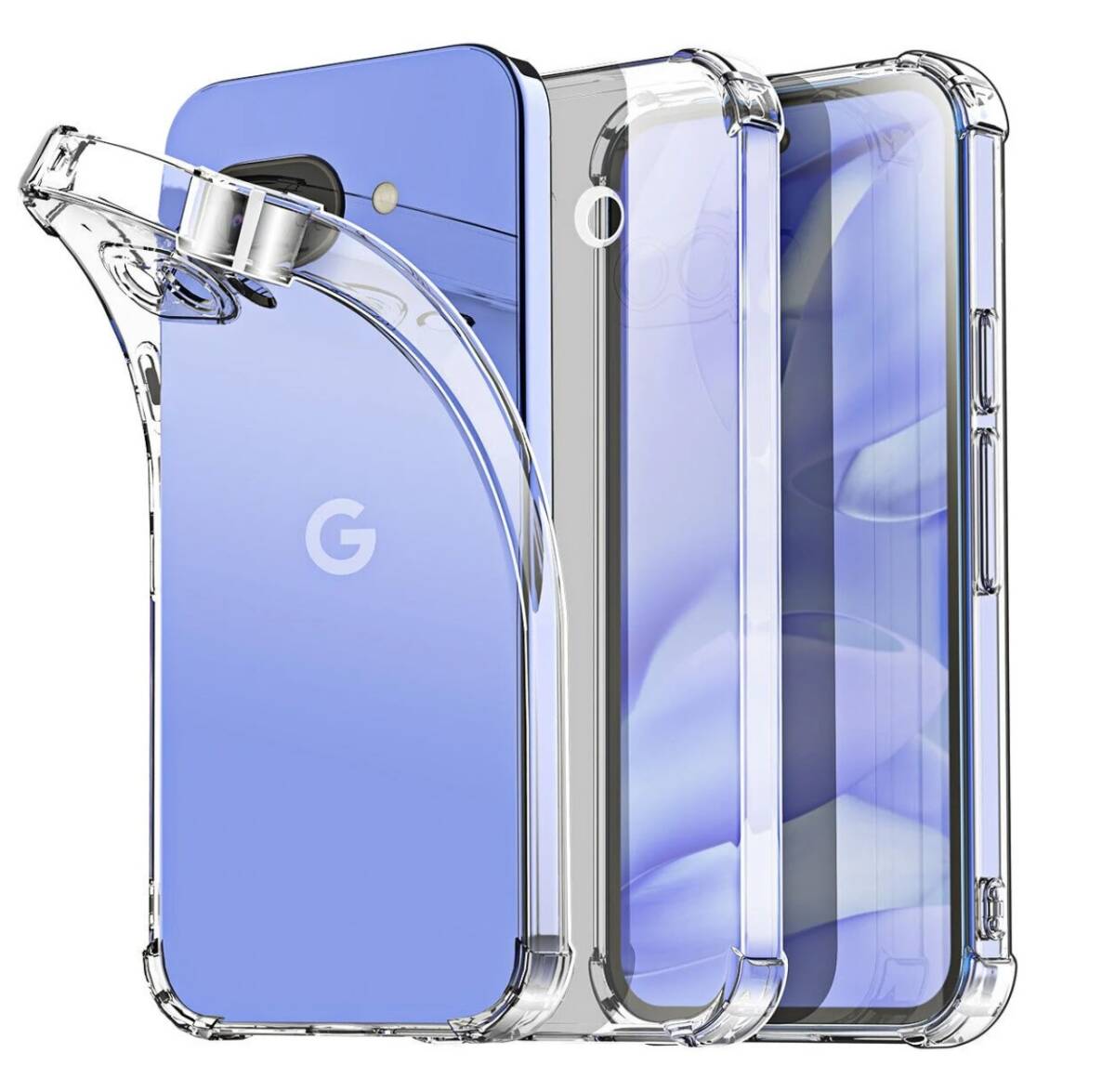 ガラス 保護フィルム セット Google Pixel 9a クリア ケース カバー ガラス 保護 フィルム ピクセル 9a TPU ソフト 透明 スマホケース_画像1