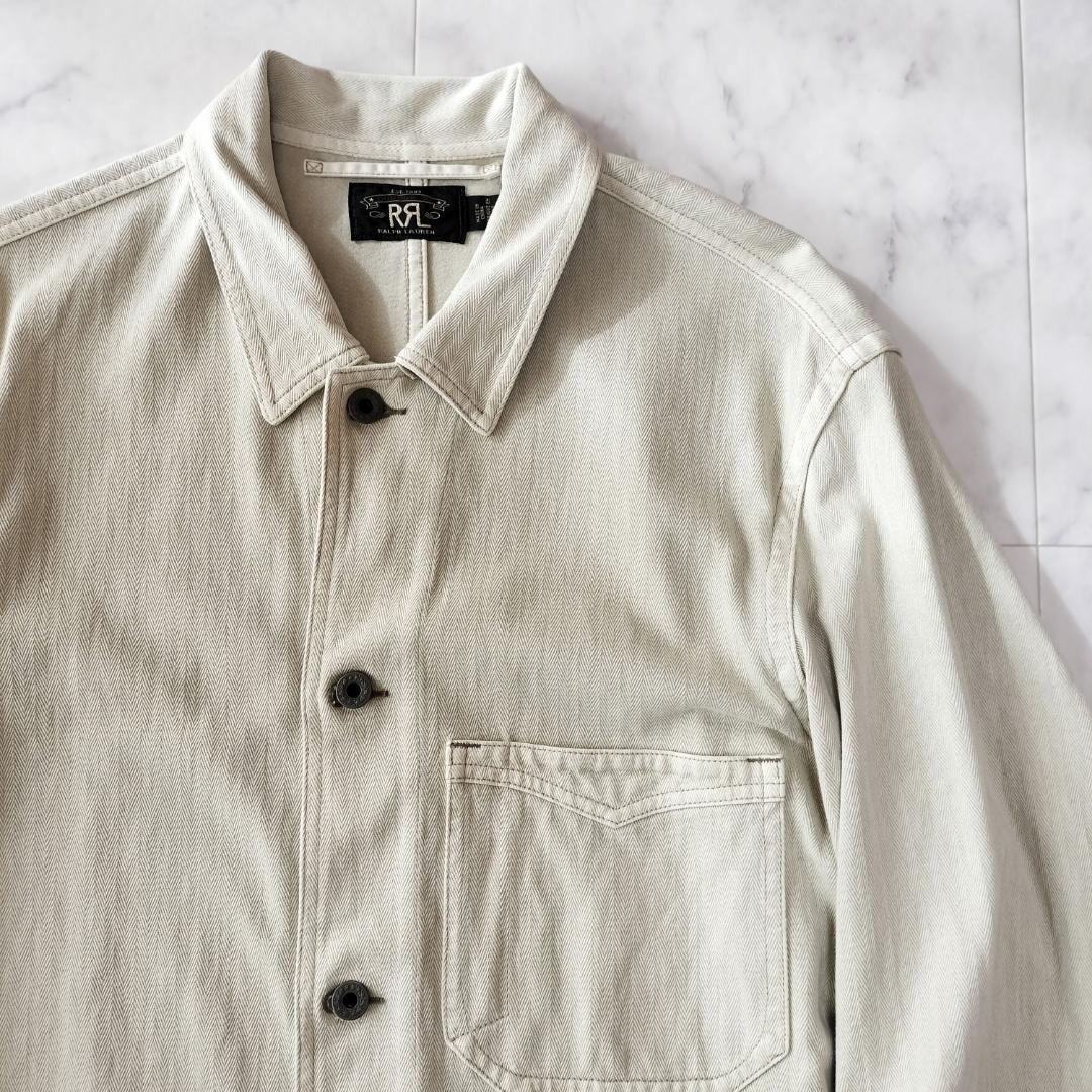 RRL ガーメントダイドニットヘリンボーンショップコート M ダブルアールエル メンズ GARMENT DYED HERRING BONE SHOP COAT カバーオール_画像4