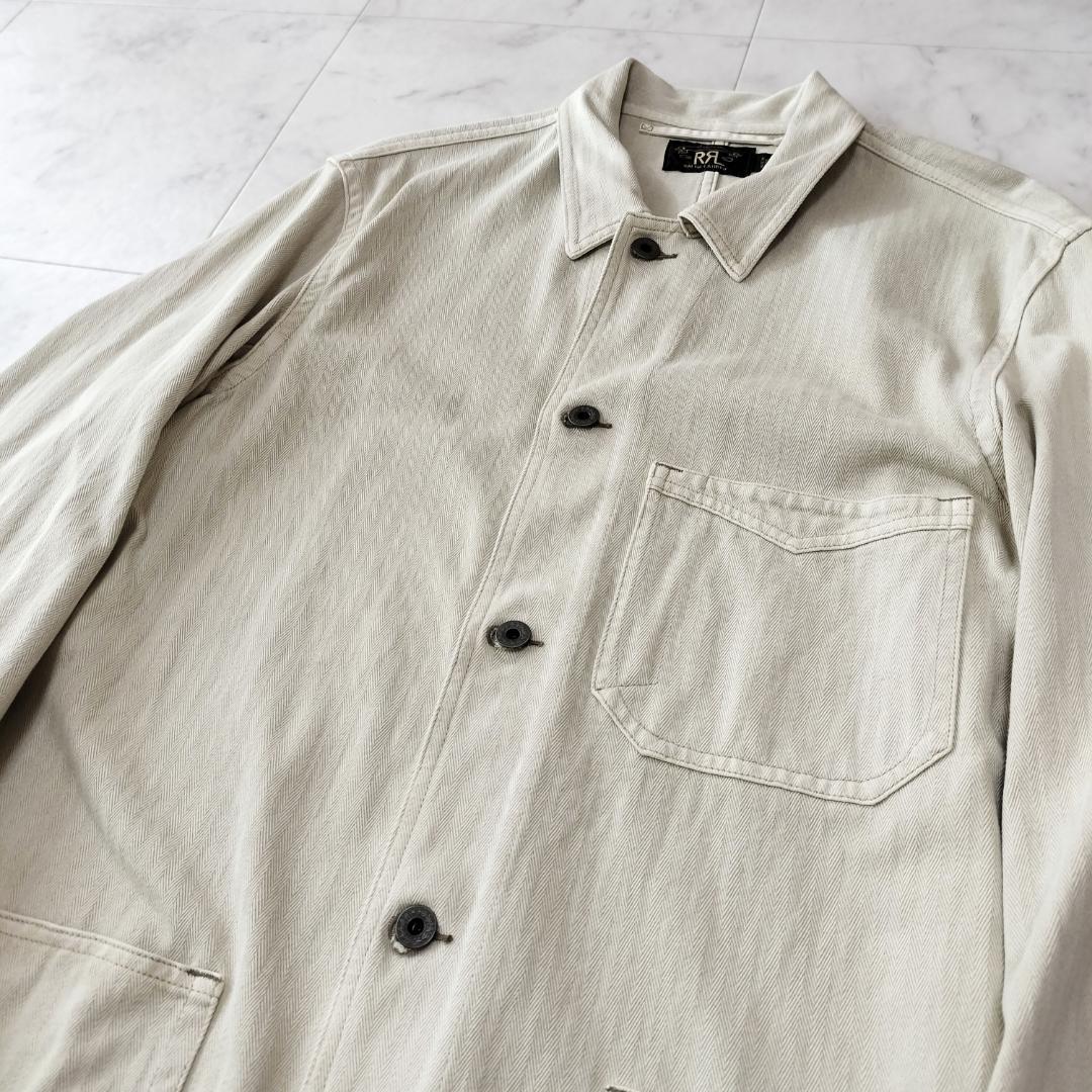 RRL ガーメントダイドニットヘリンボーンショップコート M ダブルアールエル メンズ GARMENT DYED HERRING BONE SHOP COAT カバーオール_画像6
