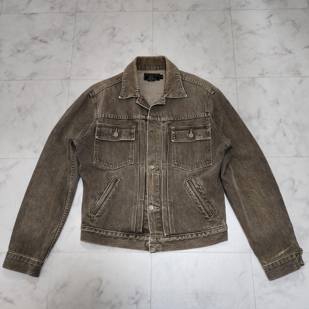 希少90s 三ツ星 RRL 先染めブラウンデニムジャケット S USA製 2nd メンズ ダブルアールエル アメリカ製 シンチバック Gジャン 2nd セカンド_画像1
