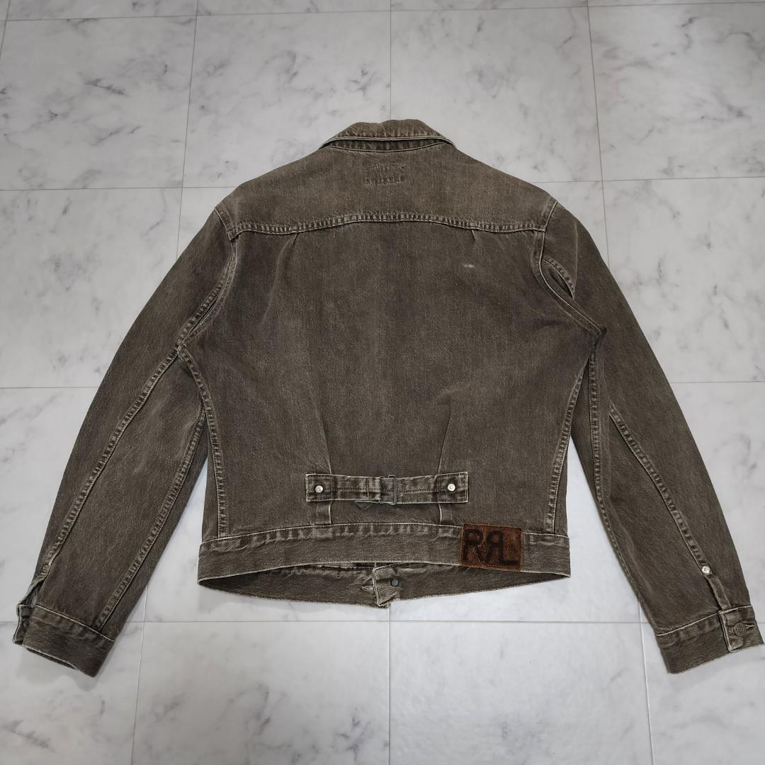 希少90s 三ツ星 RRL 先染めブラウンデニムジャケット S USA製 2nd メンズ ダブルアールエル アメリカ製 シンチバック Gジャン 2nd セカンド_画像2