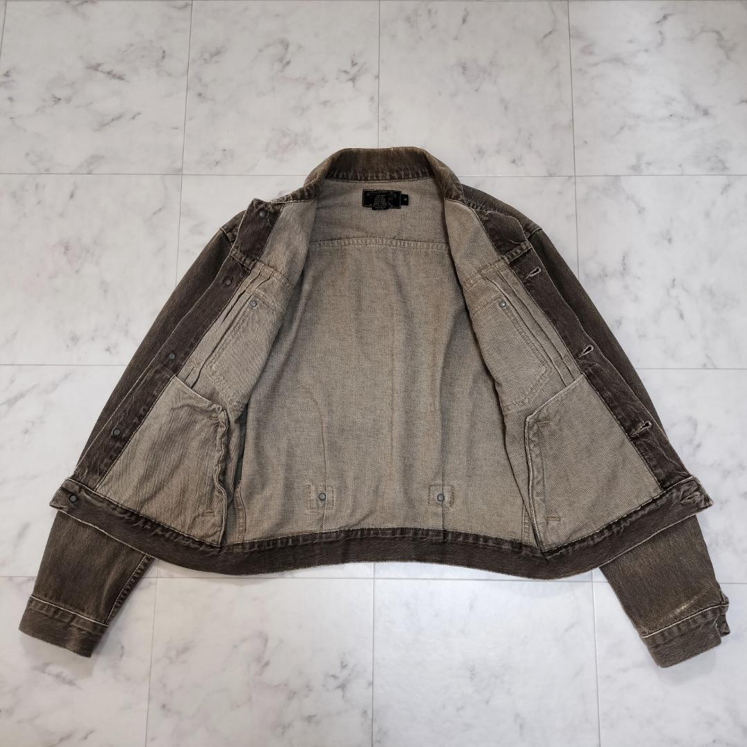 希少90s 三ツ星 RRL 先染めブラウンデニムジャケット S USA製 2nd メンズ ダブルアールエル アメリカ製 シンチバック Gジャン 2nd セカンド_画像3
