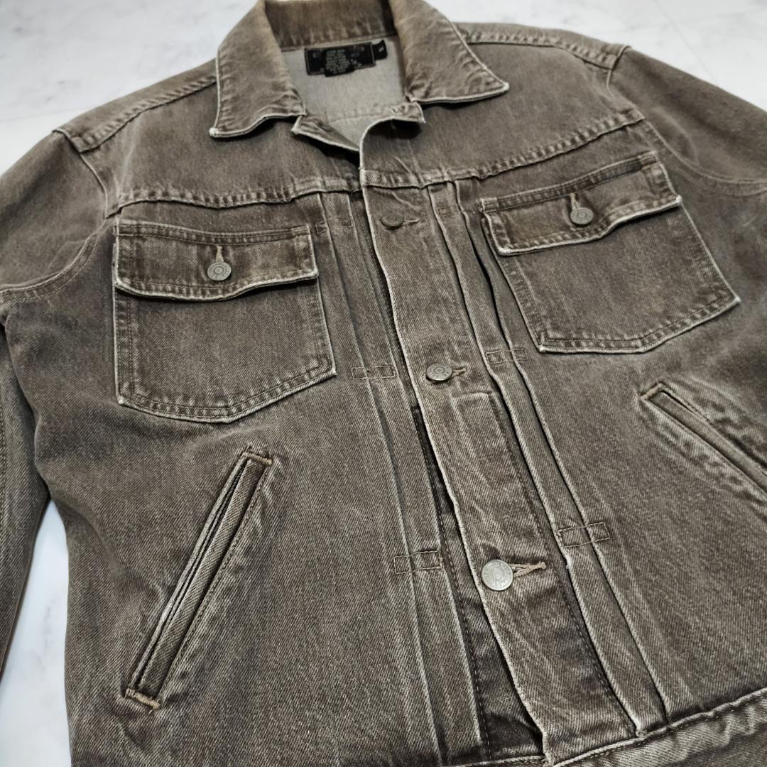 希少90s 三ツ星 RRL 先染めブラウンデニムジャケット S USA製 2nd メンズ ダブルアールエル アメリカ製 シンチバック Gジャン 2nd セカンド_画像6