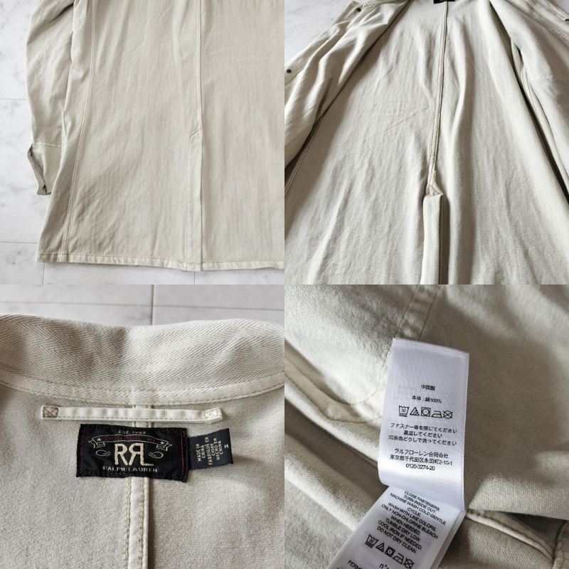 RRL ガーメントダイドニットヘリンボーンショップコート M ダブルアールエル メンズ GARMENT DYED HERRING BONE SHOP COAT カバーオール_画像10