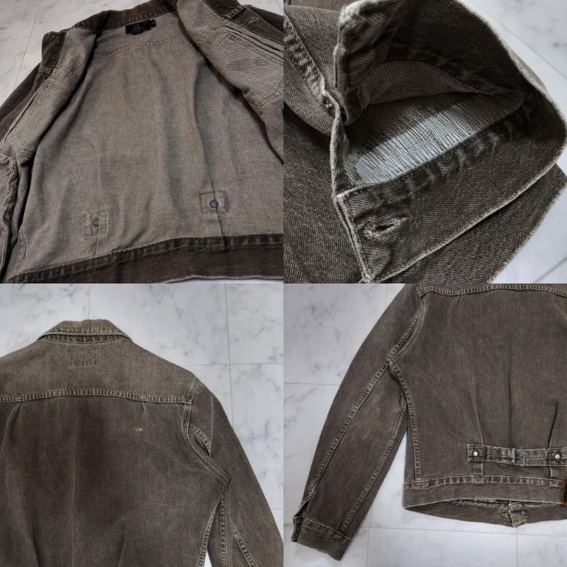 希少90s 三ツ星 RRL 先染めブラウンデニムジャケット S USA製 2nd メンズ ダブルアールエル アメリカ製 シンチバック Gジャン 2nd セカンド_画像9
