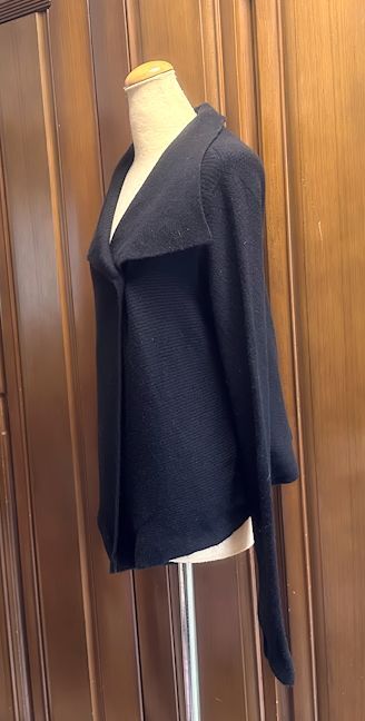 値下★MACKINTOSH LONDON マッキントッシュロンドン三陽商会★イタリア製ウール100％ニット・カーディガン・ブラック・38/M★美品_画像2