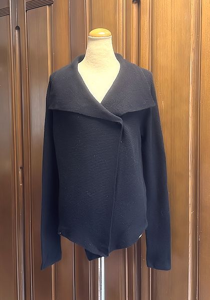 値下★MACKINTOSH LONDON マッキントッシュロンドン三陽商会★イタリア製ウール100％ニット・カーディガン・ブラック・38/M★美品_画像1