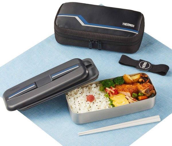 サーモス 弁当箱 ステンレス フレッシュランチボックス 700ml ラインブラック DSD-704 L-BK_画像3