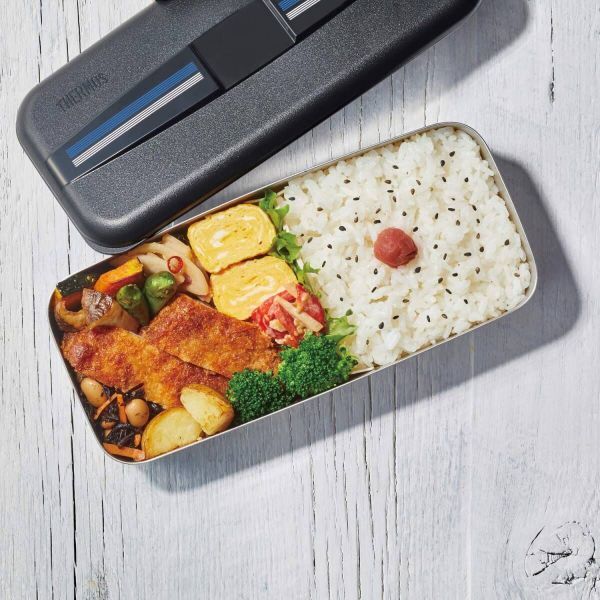 サーモス 弁当箱 ステンレス フレッシュランチボックス 700ml ラインブラック DSD-704 L-BK_画像1