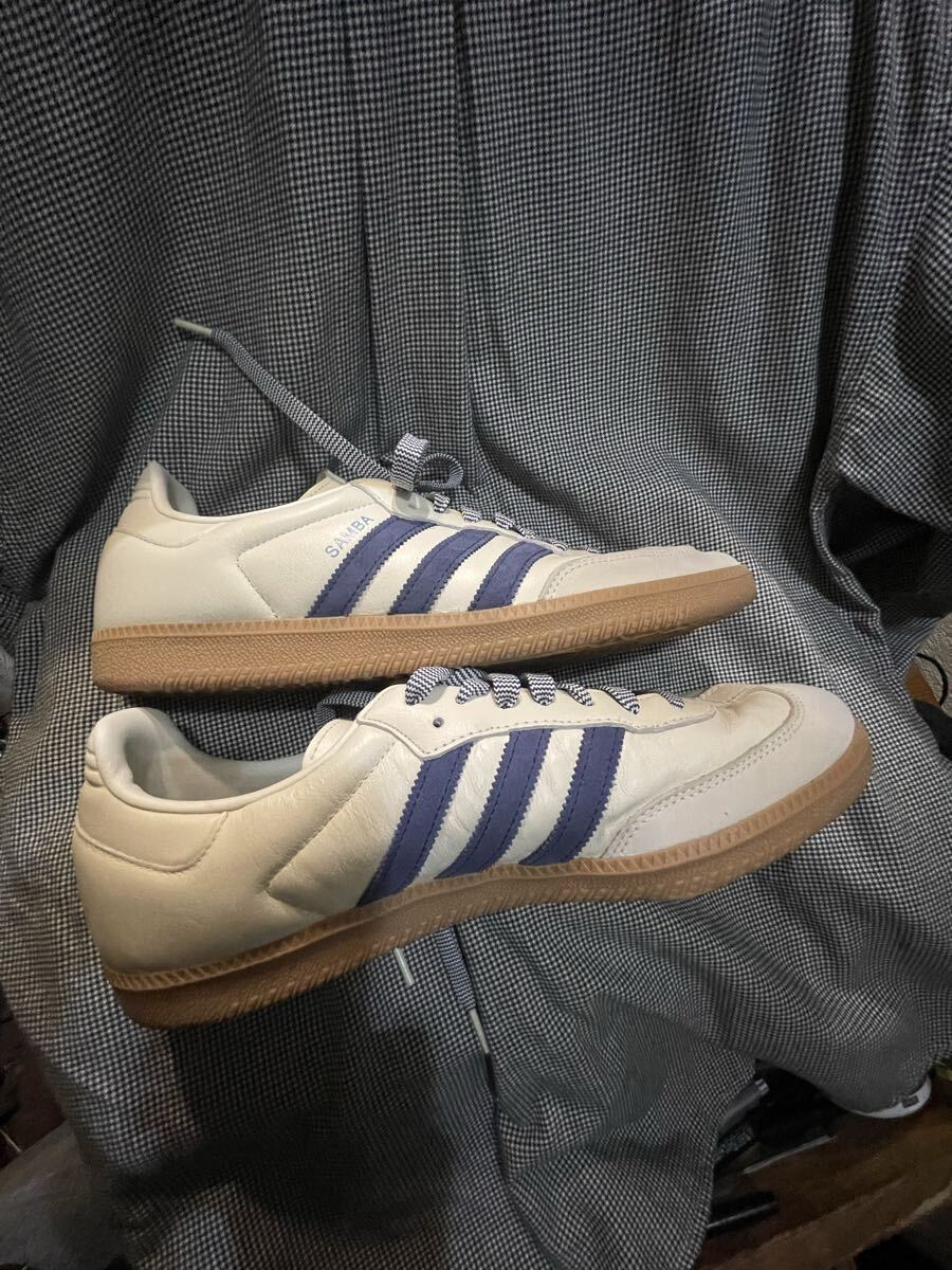  Vintage переиздание adidas Adidas samba белый / темно-синий спортивные туфли 29.5cm