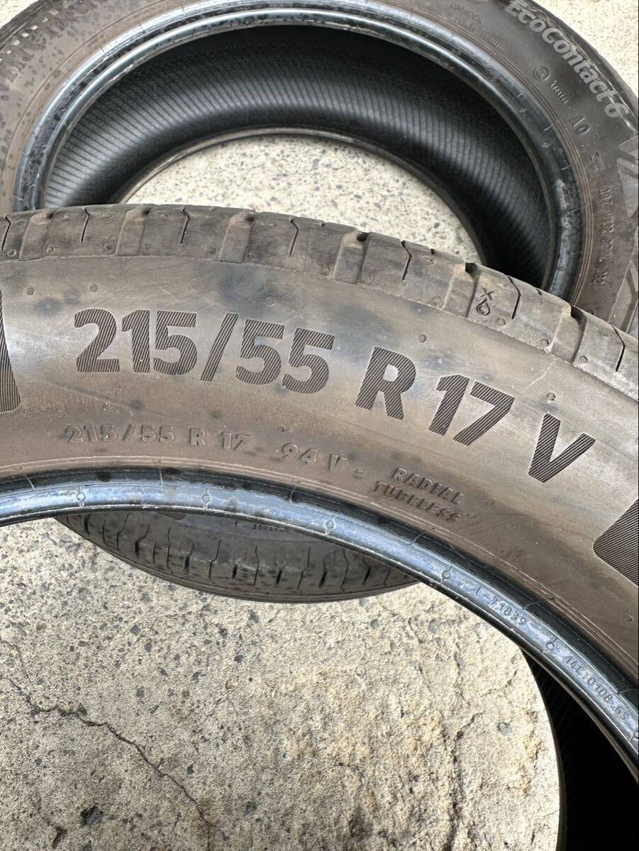 215/55R17 Continental コンチネンタル EcoContact6 2021年製 AO アウディ承認タイヤ 2本 _画像5