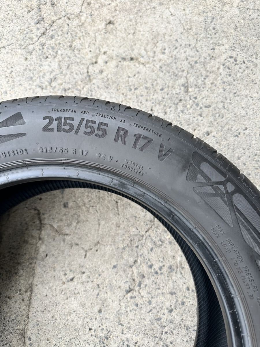 215/55R17 Continental コンチネンタル EcoContact6 2021年製 AO アウディ承認タイヤ 1本 _画像4