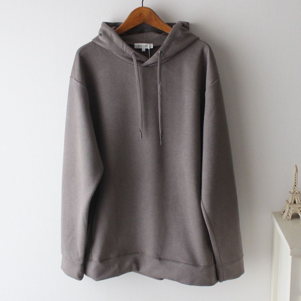 【Lサイズ】新品タケオキクチ THE SHOP TK 杢 スウェードタッチ パーカー メンズ ブラウン_画像1