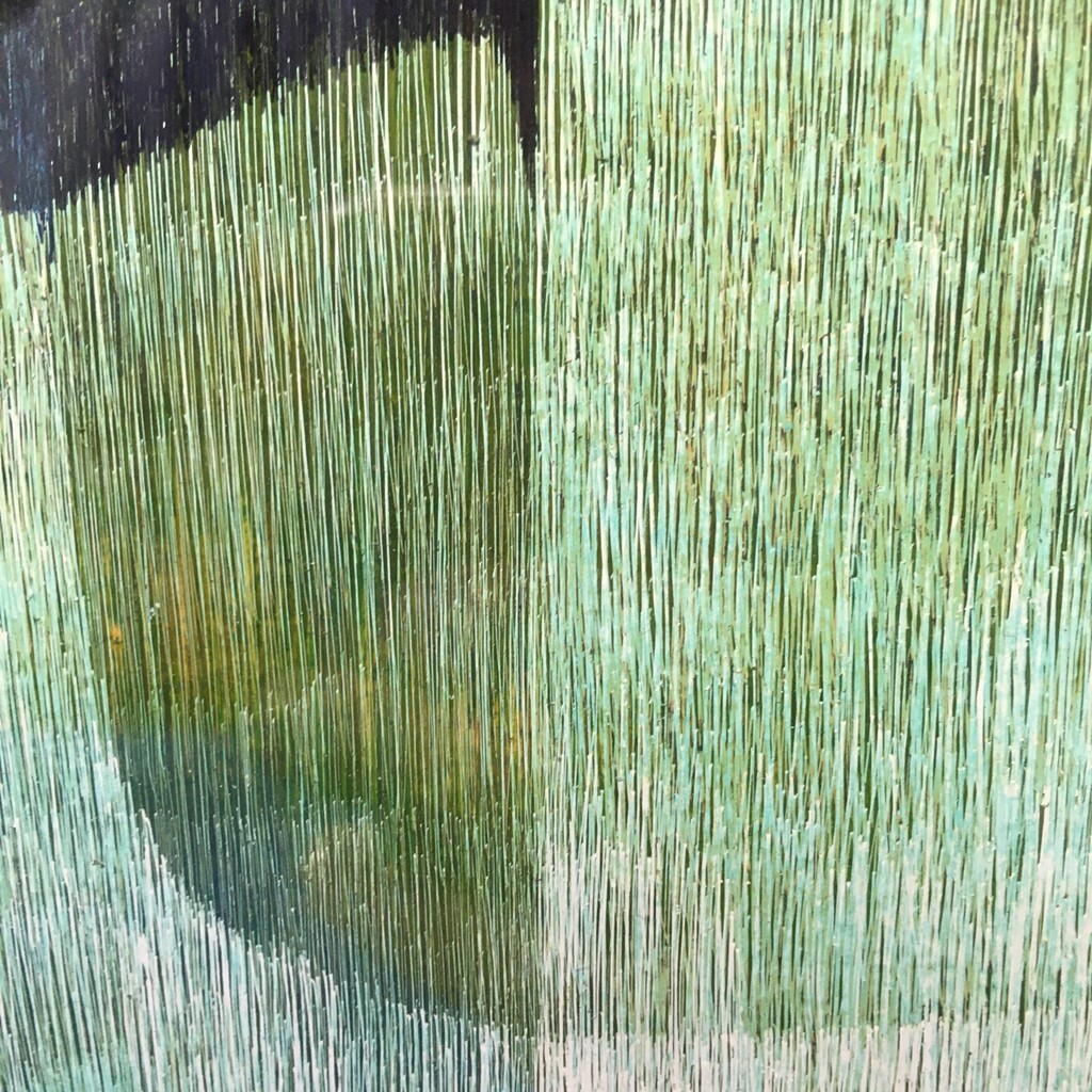 『川田祐子 ミクストメディア作品 core-icegreen』18×6㎝ 1998 額装 すどう美術館シール付《真作》kankando_画像3