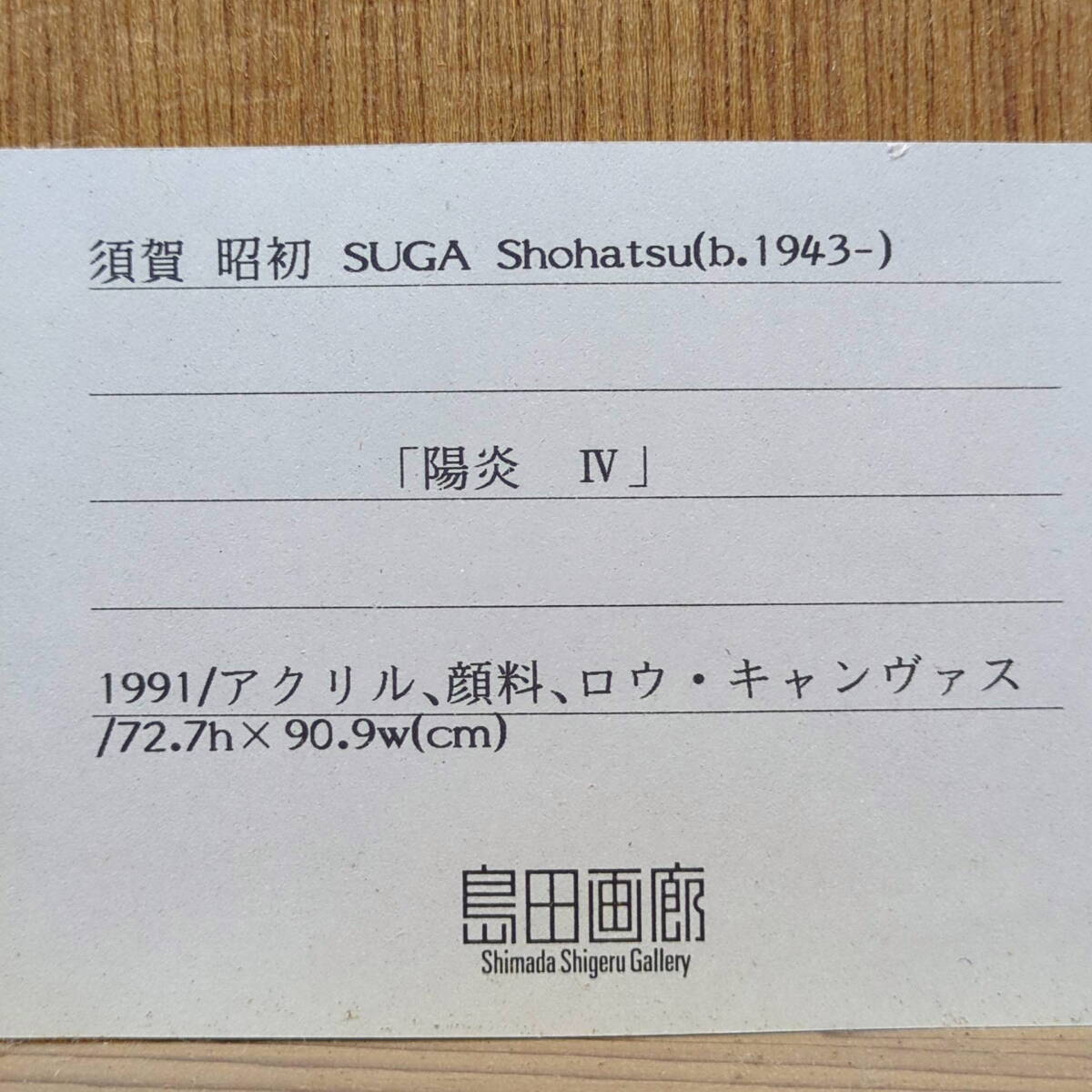 【須賀昭初 ミクストメディア30号『陽炎 IV』1991 島田画廊シール《真作》kankando_画像6