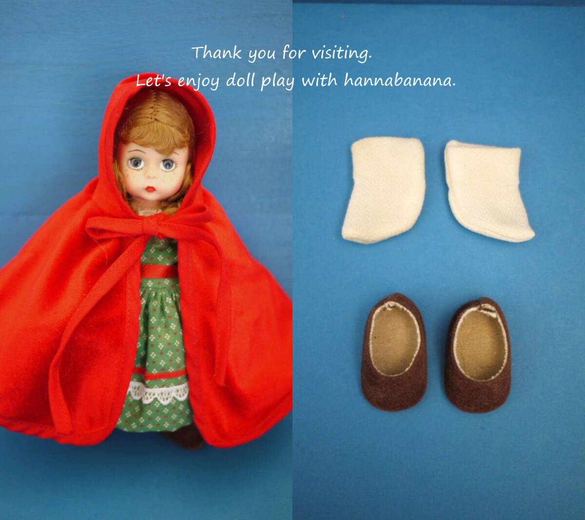 202* マダムアレクサンダー 8インチドール用 赤ずきんちゃん シューズ&ソックス ニアミント*ジニー・タミー・ペッパーにも_画像1