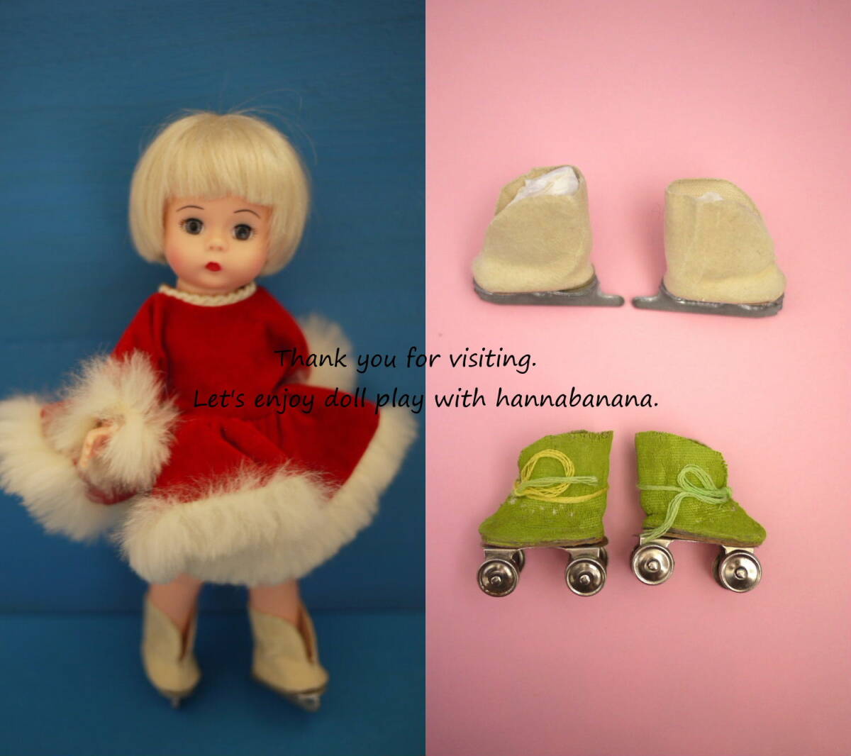 302* 70年前　ヴィンテージ　ジニー　スケートシューズ＆ロースケートシューズB　8インチウェンディ・ジンジャーなどに_画像1