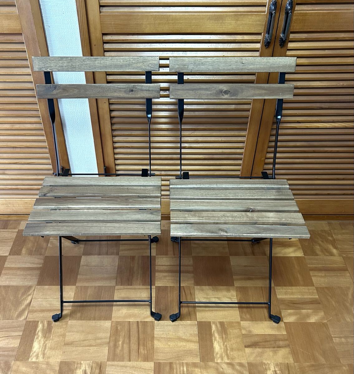 【直接引取 限定】IKEA イケア テルノー 屋外用 テーブル & チェア 2脚 ペア セット 椅子 折り畳み アウトドア バルコニー_画像6