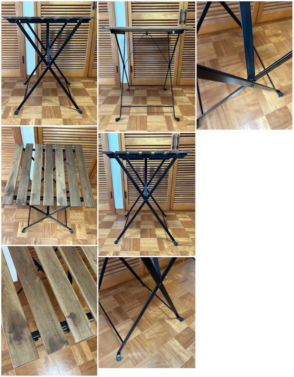 【直接引取 限定】IKEA イケア テルノー 屋外用 テーブル & チェア 2脚 ペア セット 椅子 折り畳み アウトドア バルコニー_画像4