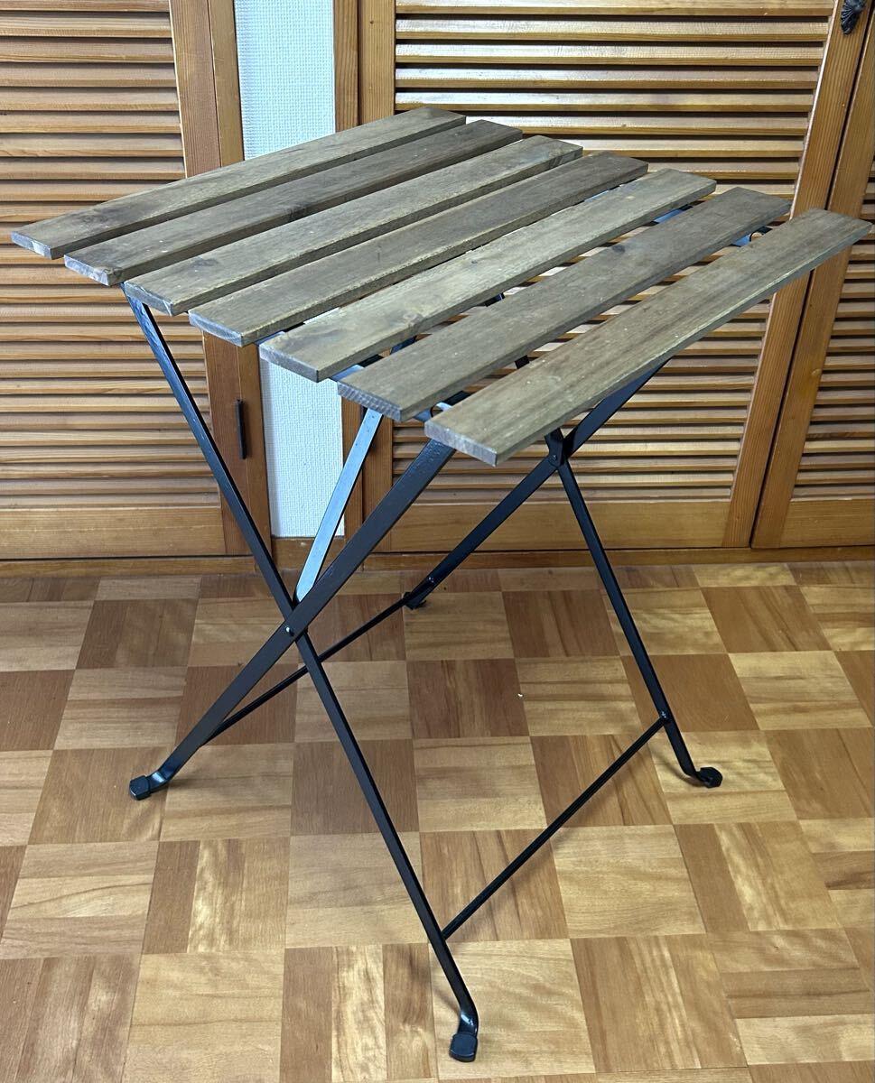 【直接引取 限定】IKEA イケア テルノー 屋外用 テーブル & チェア 2脚 ペア セット 椅子 折り畳み アウトドア バルコニー_画像2