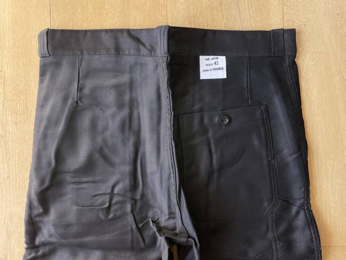 1960年代 70年代 デッドストックのブラックモールスキンパンツ フランス ヴィンテージ (60s 70s France Vintage Black Moleskin)の画像9