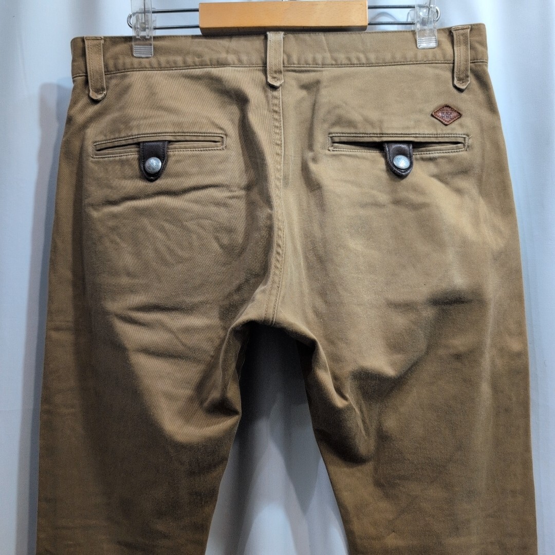 RUDE GALLERY ルードギャラリー コットン×レザー チノパンツ ベージュ L メンズ カラーデニム ボトムス 日本製/キャリー/クライミー_画像5
