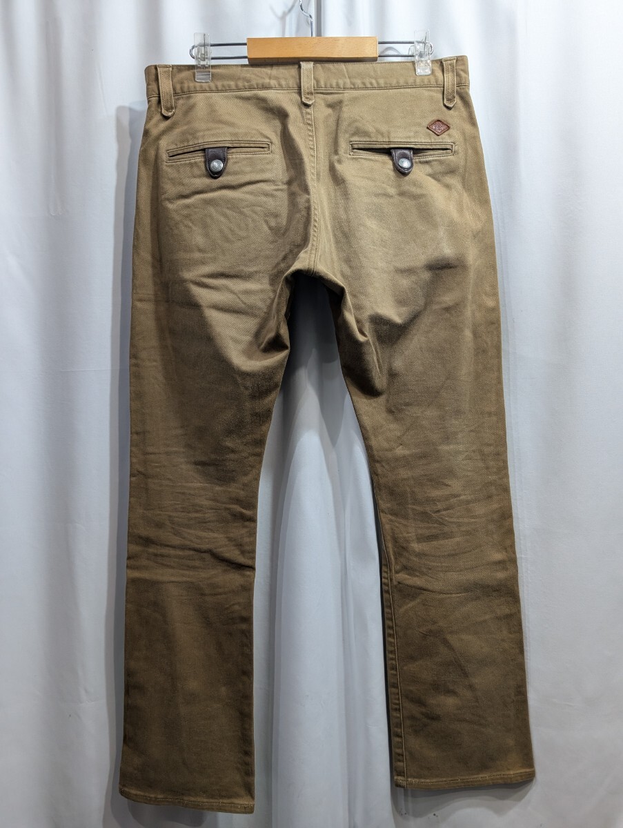 RUDE GALLERY ルードギャラリー コットン×レザー チノパンツ ベージュ L メンズ カラーデニム ボトムス 日本製/キャリー/クライミー_画像4