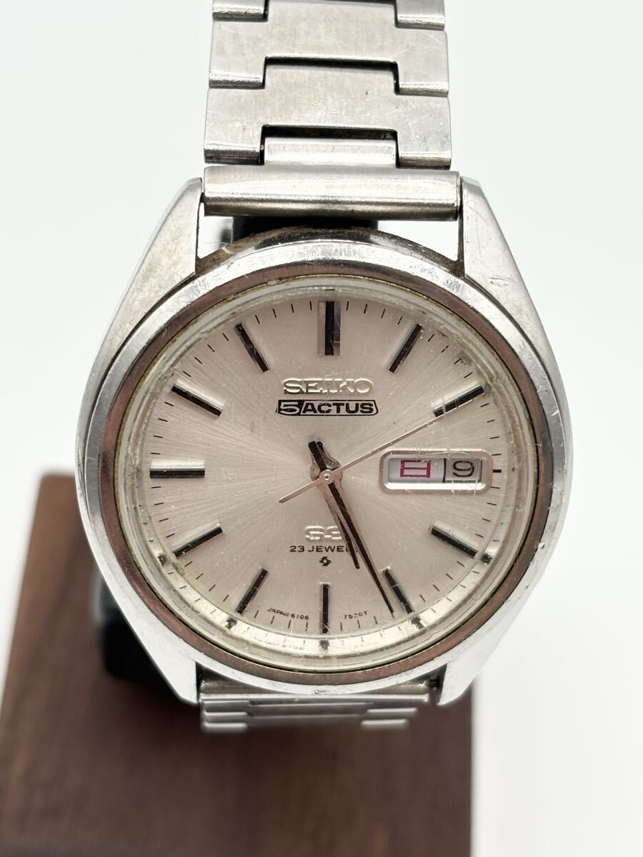 010 003 I SEIKO 5 ACTUS セイコー ファイブ アクタス 6106-7480 デイデイト 自動巻き 稼働品_画像1