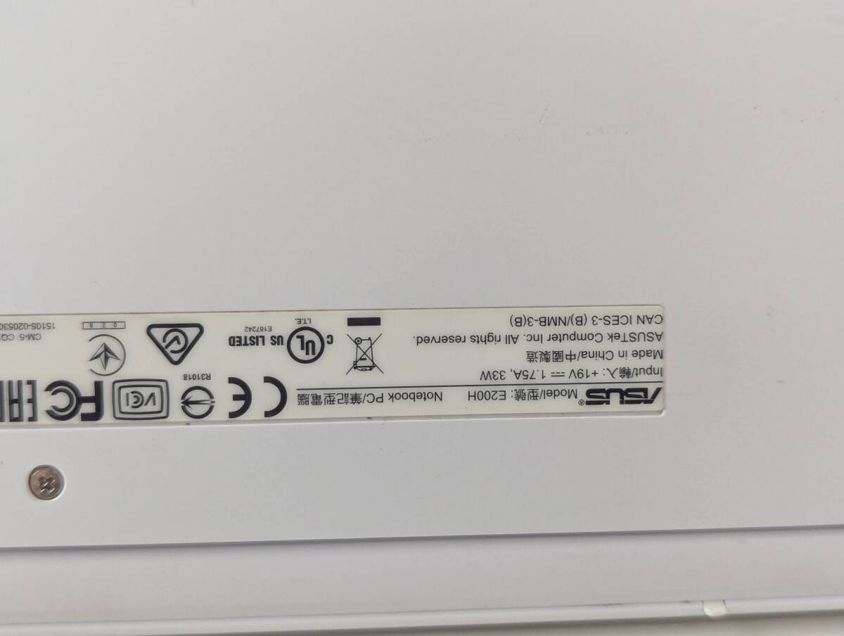 ASUS E200H ノートパソコン 4GB/eMMC32GB 通電のみ確認 本体のみ 202508080925_画像7