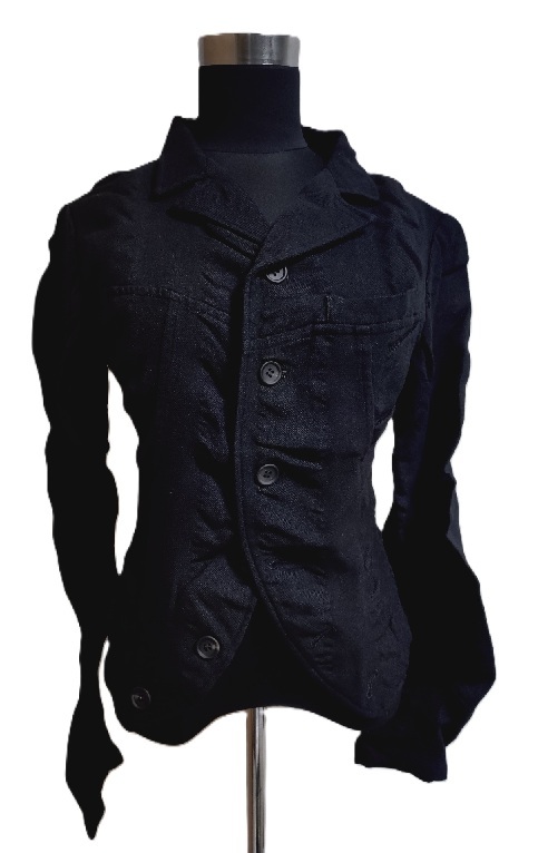 Y's ワイズ★レッドレーベル 縮絨ジャケット★黒×黒★美品_画像4