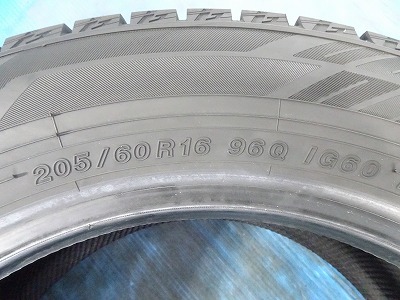 ヨコハマ iceGUARD iG60 205/60R16 96Q★9分山 2024年製 4本価格 スタッドレス【福島発 送料無料】FUK-F17594★冬_画像9