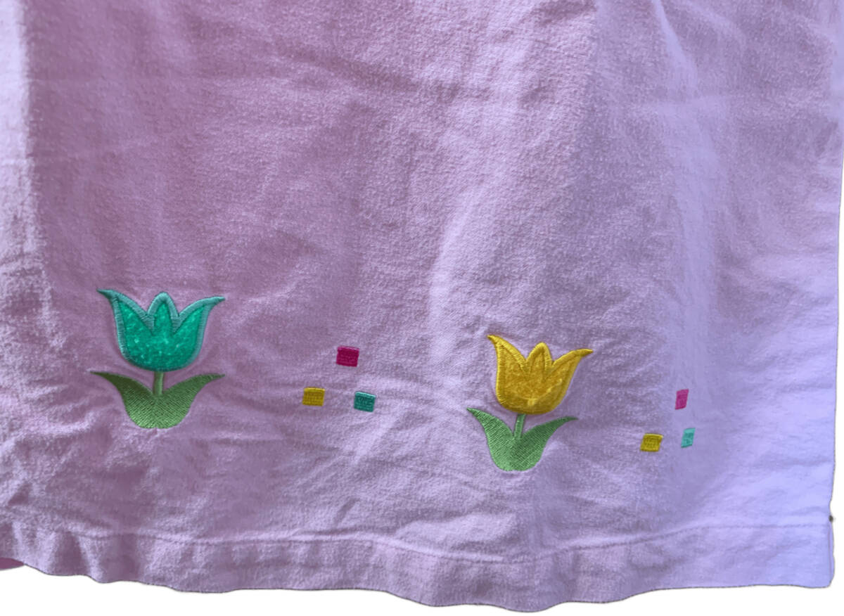 ●ハローキティ 長袖ルームワンピース ピンク/チューリップ柄/綿100%　●サンリオ　Hello Kitty_画像6