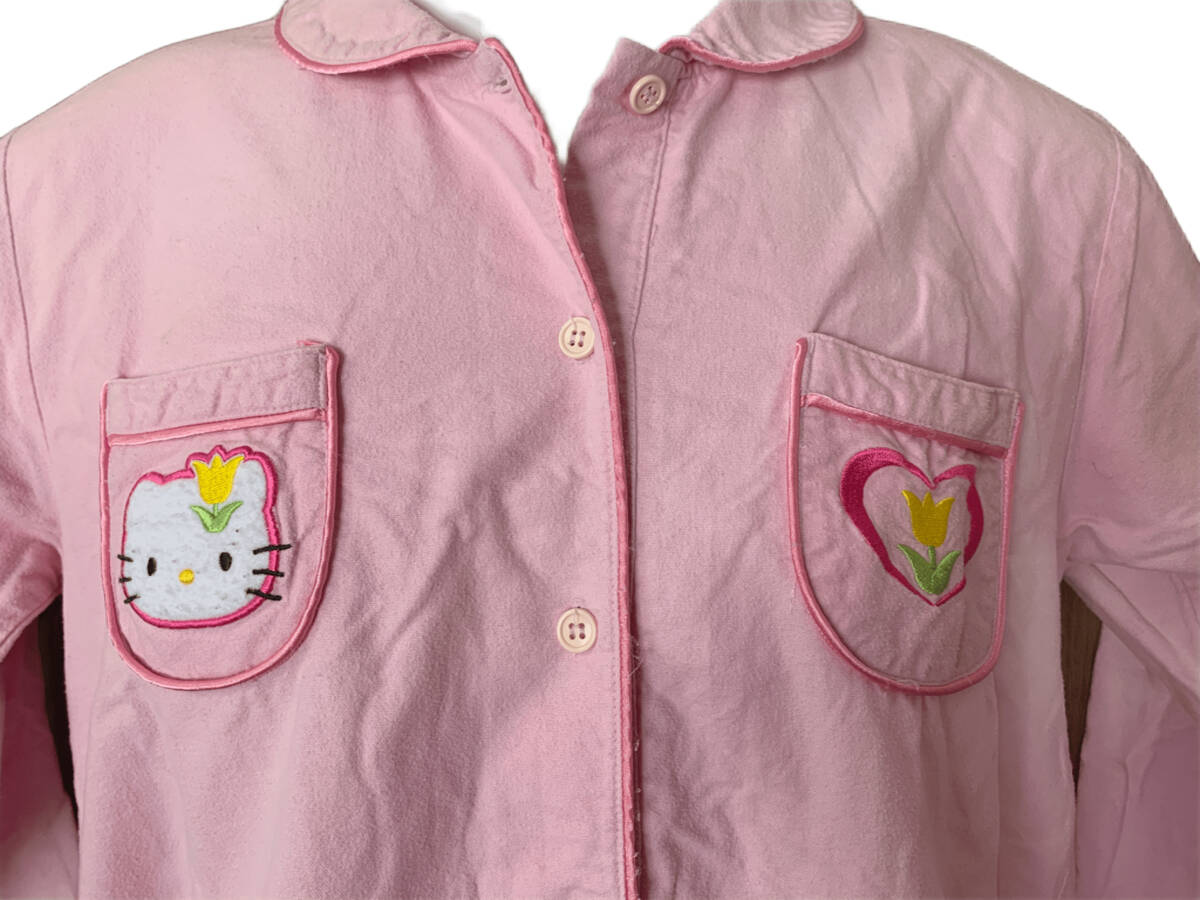 ●ハローキティ 長袖ルームワンピース ピンク/チューリップ柄/綿100%　●サンリオ　Hello Kitty_画像3