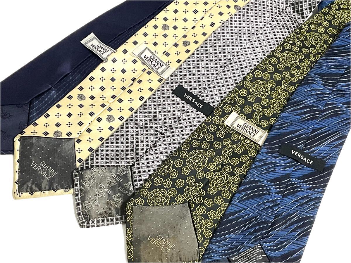 14 ○ ヴェルサーチ VERSACE ネクタイ 5本セット メデューサ 柄 送料185円〜(追跡付)ブランドネクタイ まとめ ヴェルサーチェ _画像2