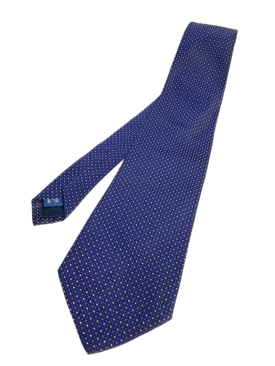 Ralph Lauren ラルフローレン ネクタイ ブルー×ゴールド系 柄 ポロラルフローレン POLO ハンドメイド 送料185円（追跡付）〜　_画像2