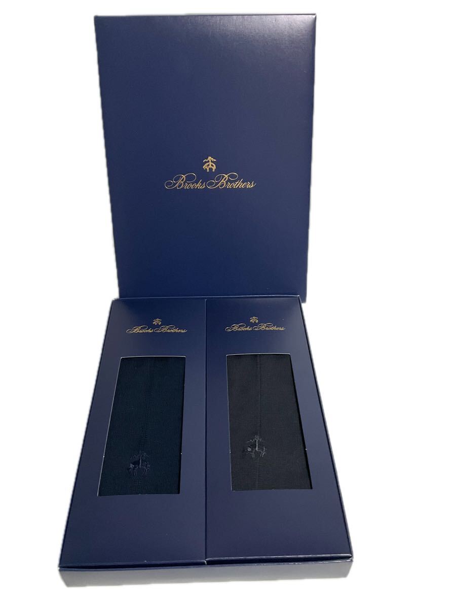 ① 未使用 Brooks Brothers ブルックスブラザーズ メンズ ソックス 靴下 2足セット まとめ ビジネス 紳士用 25-26㎝ 送料185円〜_画像1