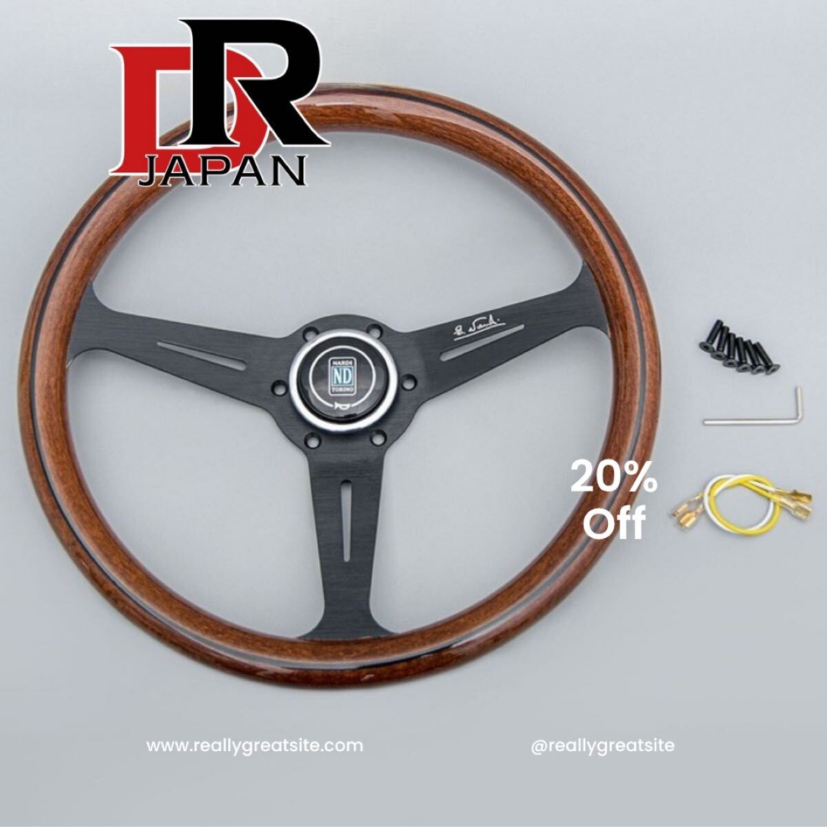 NARDI ナルディクラシック ウッド ポリッシュ ステアリング 車ハンドル14インチ_画像5