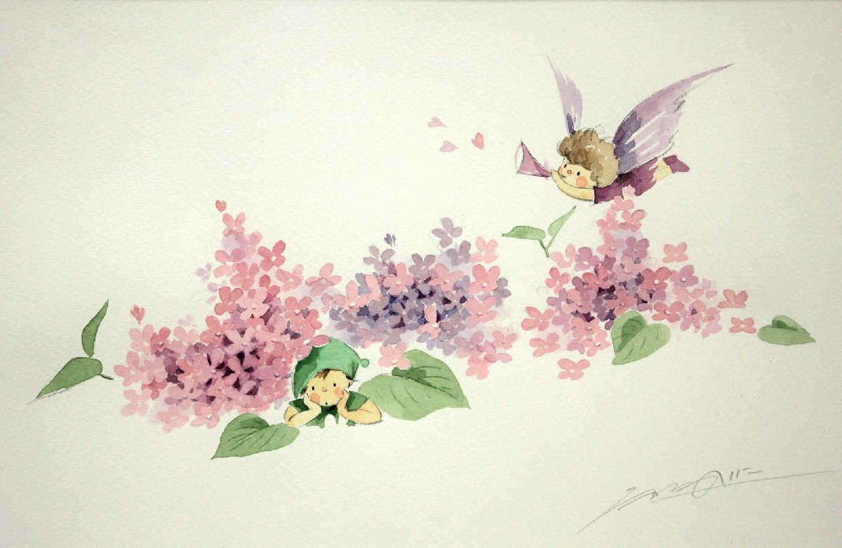 たかたのりこ 「あじさい」 水彩画 絵画 - 北海道画廊_画像5