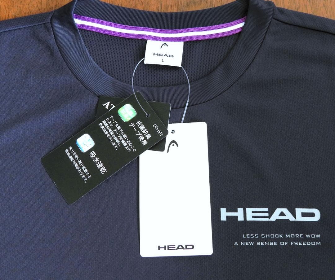 HEAD ヘッド 長袖Tシャツ スポーツウェア メンズ Lサイズ ネイビー【新品未使用】_画像2