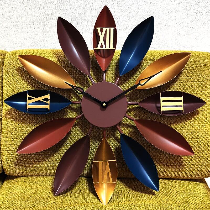 掛時計 Leaf レトロ おしゃれ 大きい デコラティブウォールクロック 壁掛け 可愛い アメリカン ガレージ 雑貨 アンティーク インテリア_画像2