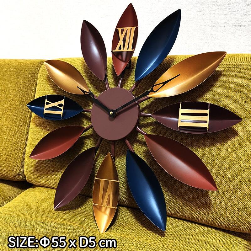 掛時計 Leaf レトロ おしゃれ 大きい デコラティブウォールクロック 壁掛け 可愛い アメリカン ガレージ 雑貨 アンティーク インテリア_画像3