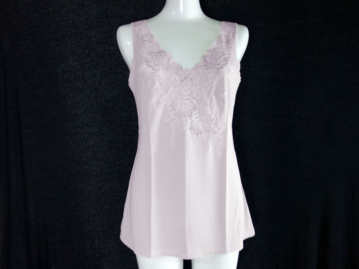 (ポスト投函 送料無料)セシール【バスト80サイズ】日本製　綿混ラウンドキャミソール シルクローズ LS525-80 キャミソール、インナ_画像1