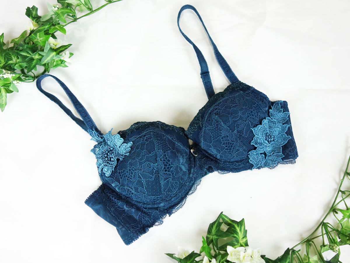 （ポスト投函送料無料）セシール C65サイズ 3/4カップブラジャー(ワイヤー入り）BA304ノアールブルー ※出品分のみ_画像1