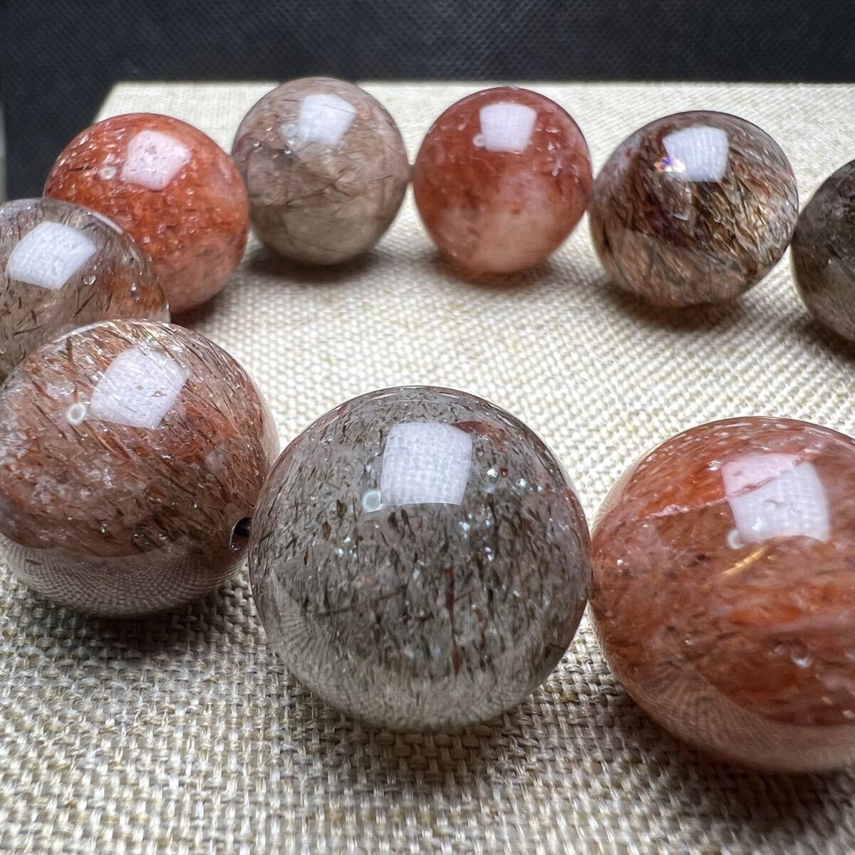 【710071】大玉 スーパーセブンルチルクォーツ 17mm ブレスレット 天然石 キラキラ_画像6