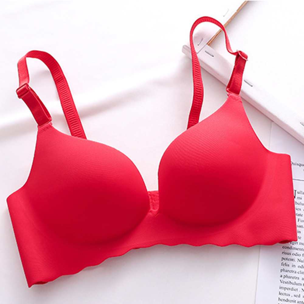 ☆ レッド ☆ 38/85AB ☆ ブラジャー 3/4カップ シンプル mmbr824d ブラジャー 涼しい ノンワイヤー ノンワイヤーブラ_画像1