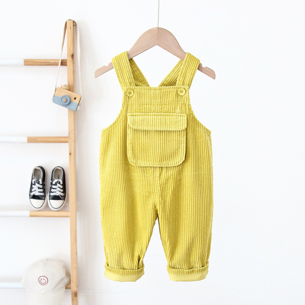 ☆ イエロー ☆ 100cm ☆ キッズサロペット yksp2032 キッズ サロペット オーバーオール パンツ 長ズボン 子ども服 子供服 コットン_画像1
