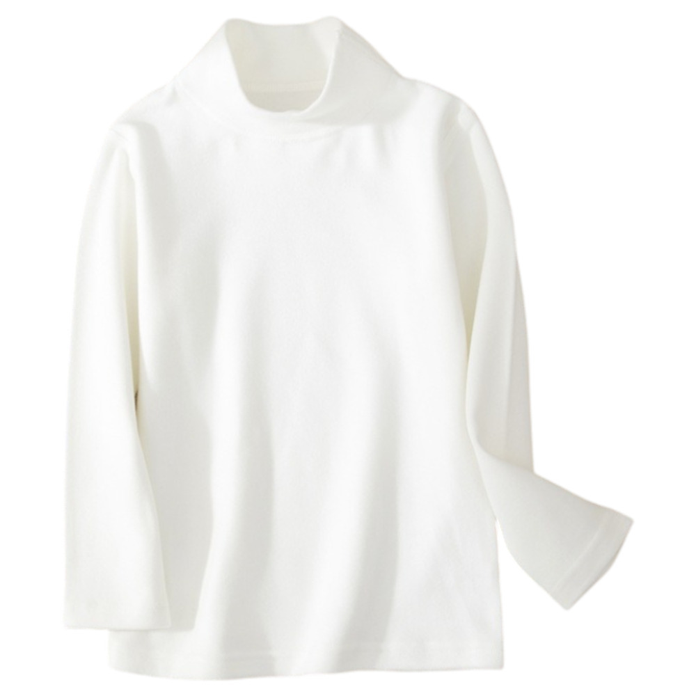 ☆ ホワイト ☆ 120cm ☆ 裏起毛ハイネック トップス キッズ 女の子 トップス キッズ 長袖 ハイネック キッズトップス 長袖Tシャツ_画像1